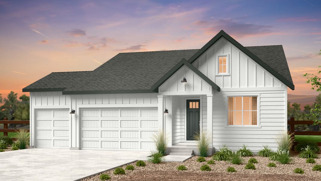 Representative exterior photo of a completed home built from the Boulder by Taylor Morrison in Macanta City Collection, Castle Rock, CO (Image 2).