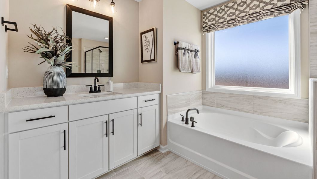 Furnished interior view inside a new home in Sunset Summits, Spartanburg (Image 26). Furnished interior view inside a new home in Sunset Summits, Spartanburg (Image 26).