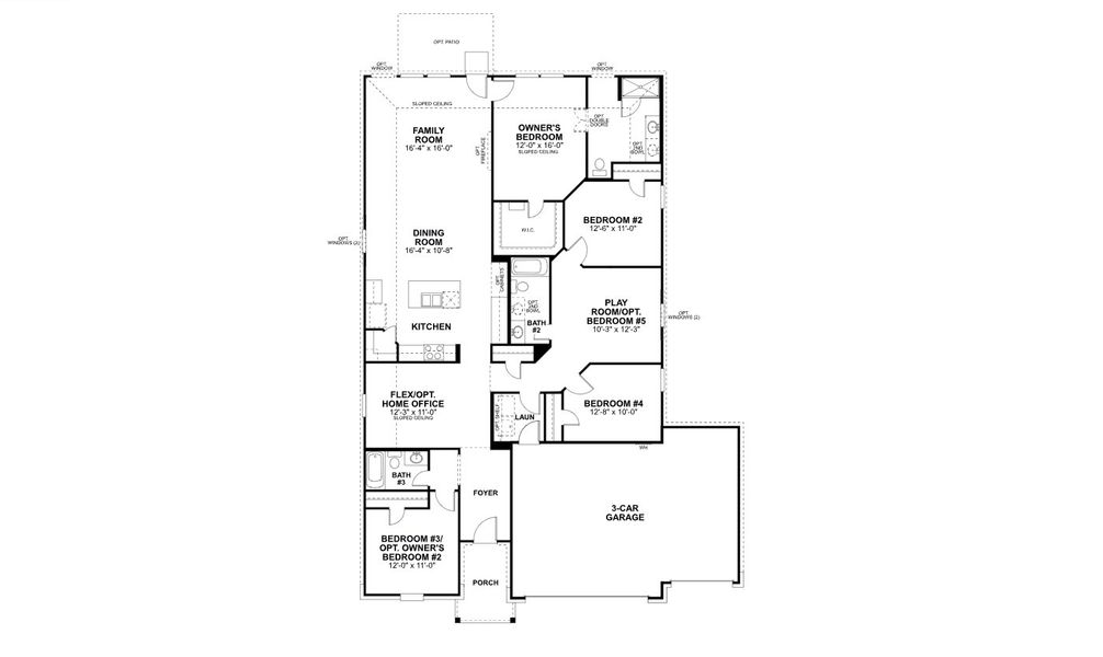2D floor plan layout for the Balboa by M/I Homes in Hickory Ridge, Elmendorf, TX (Image 3).