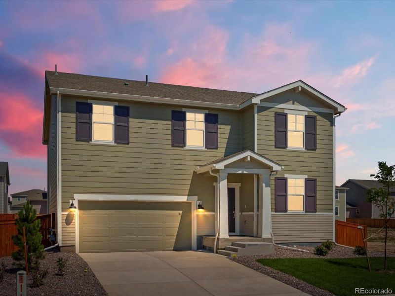 Front exterior of a new home in Hidden Valley Farm, Severance, CO, highlighting curb appeal (Image 16).