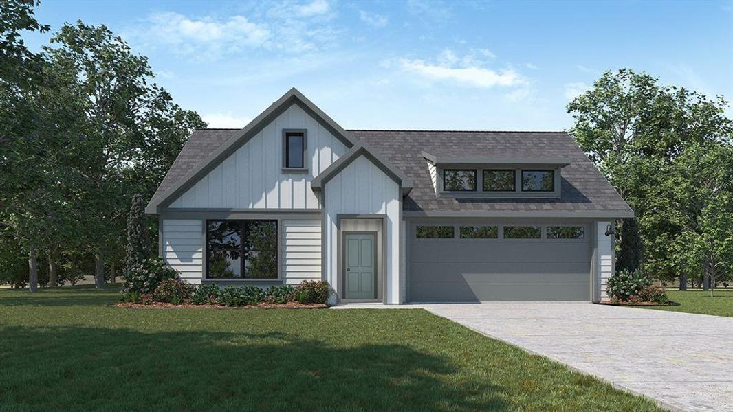 Front exterior of a new home in Creeks at Burnett Trail, Canton, TX, highlighting curb appeal (Image 1).