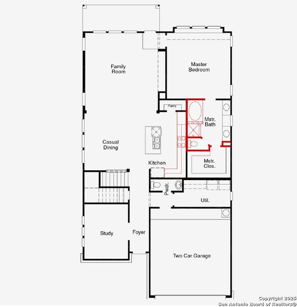 2D floor plan layout of this home in Mayfair, New Braunfels, TX (Image 3).