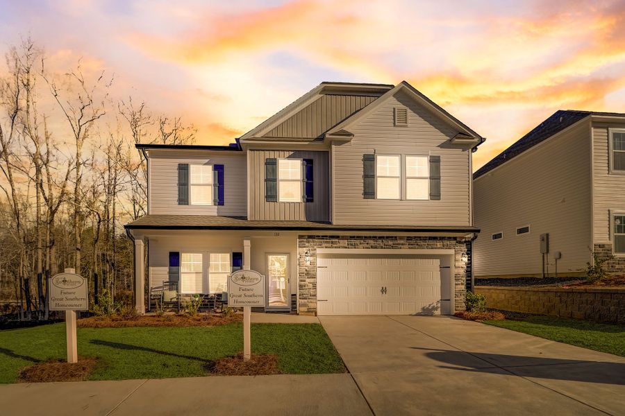 Representative exterior photo of a completed home built from the Bradley II by Great Southern Homes in Lynbrook, Boiling Springs, SC (Image 25).
