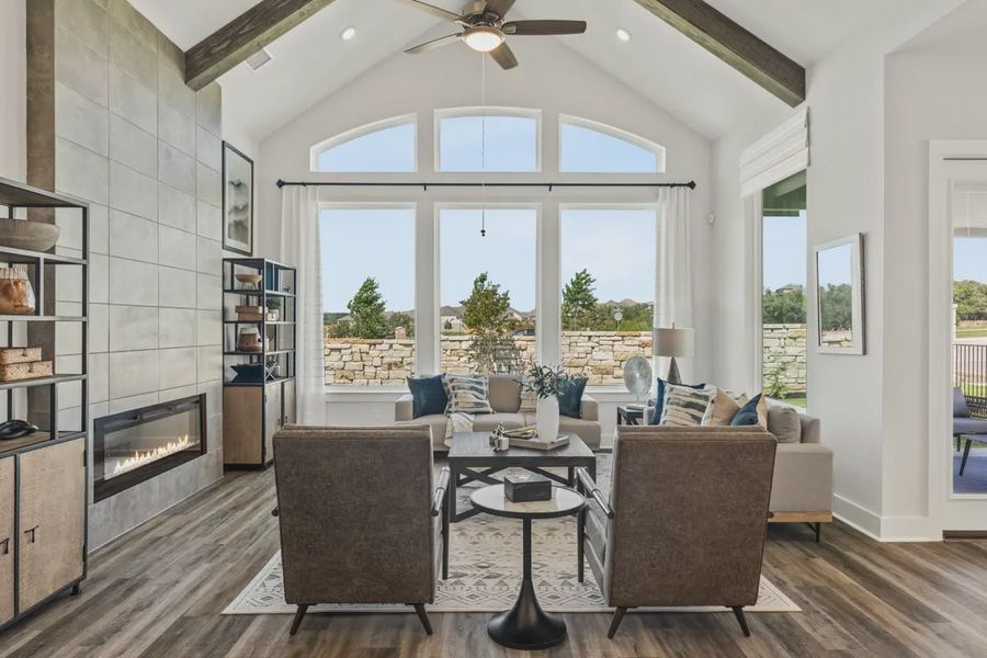 Representative furnished interior of a home built from the Mia by Chesmar Homes in Sweetwater, Austin (Image 8).