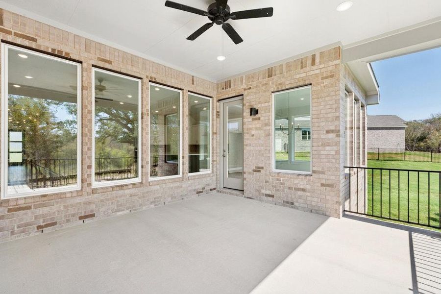Exterior details and patio area of a home in Double Eagle Ranch, Cedar Creek (Image 3). Exterior details and patio area of a home in Double Eagle Ranch, Cedar Creek (Image 3).