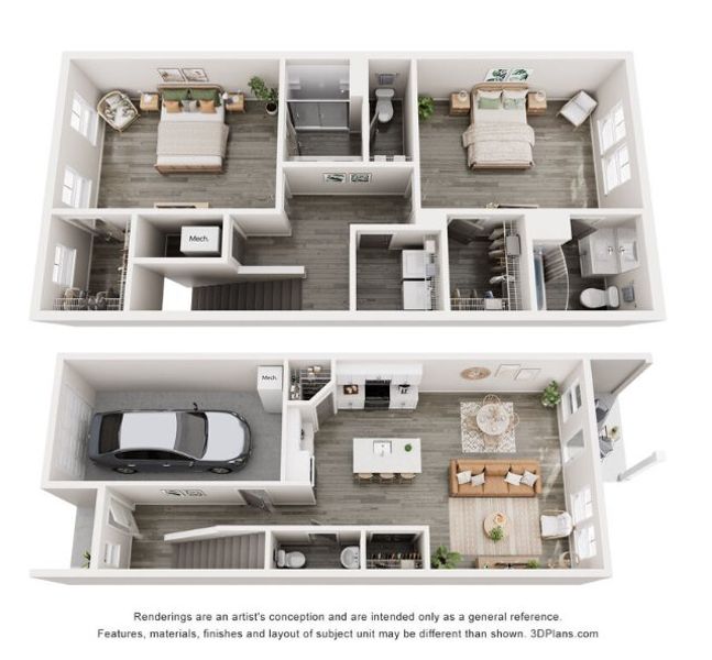 2D floor plan layout for the Griffin 2-Bedroom by Ivey Homes in Windsor Townhomes, North Augusta, SC (Image 2). 2D floor plan layout for the Griffin 2-Bedroom by Ivey Homes in Windsor Townhomes, North Augusta, SC (Image 2).