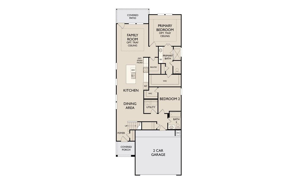 2D floor plan layout for the Azalea by Ashton Woods in Wildrye 40ft, Waller, TX (Image 3).