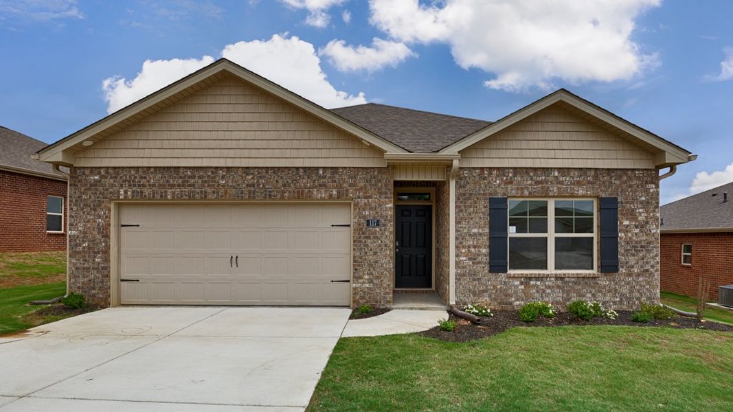 Representative exterior photo of a completed home built from the Aldridge by D.R. Horton in Bailey Park, Fayetteville, TN (Image 2).