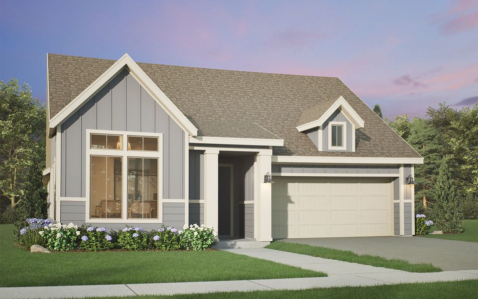 Representative exterior photo of a completed home built from the Pomery by Brookfield Residential in Traditional Homes at Easton Park, Austin, TX (Image 2). Representative exterior photo of a completed home built from the Pomery by Brookfield Residential in Traditional Homes at Easton Park, Austin, TX (Image 2).