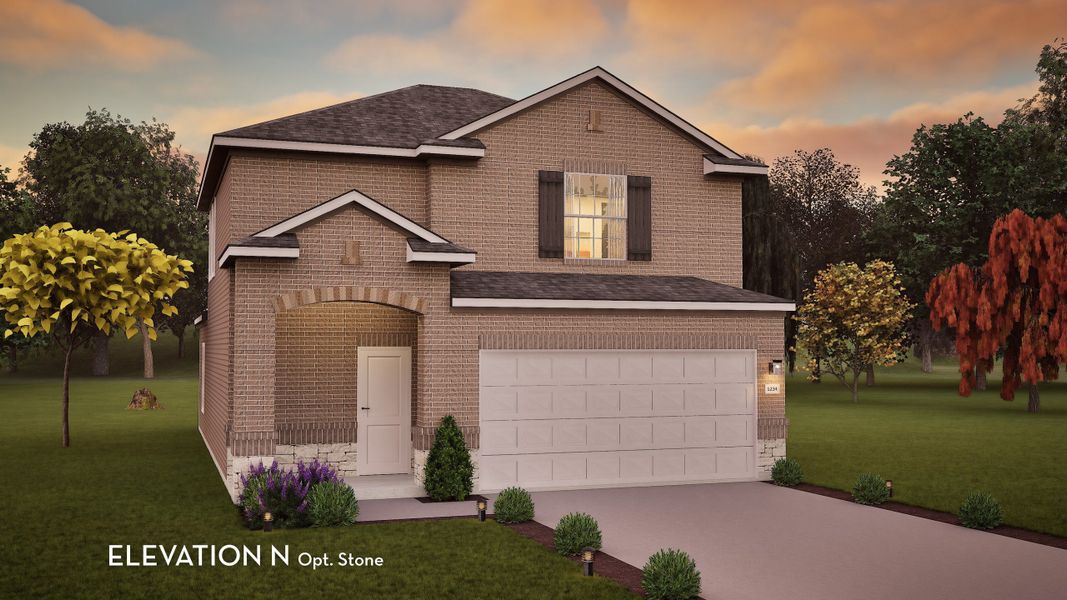 Representative exterior photo of a completed home built from the Elm by CastleRock Communities in The Pines at Seven Coves, Willis, TX (Image 21).