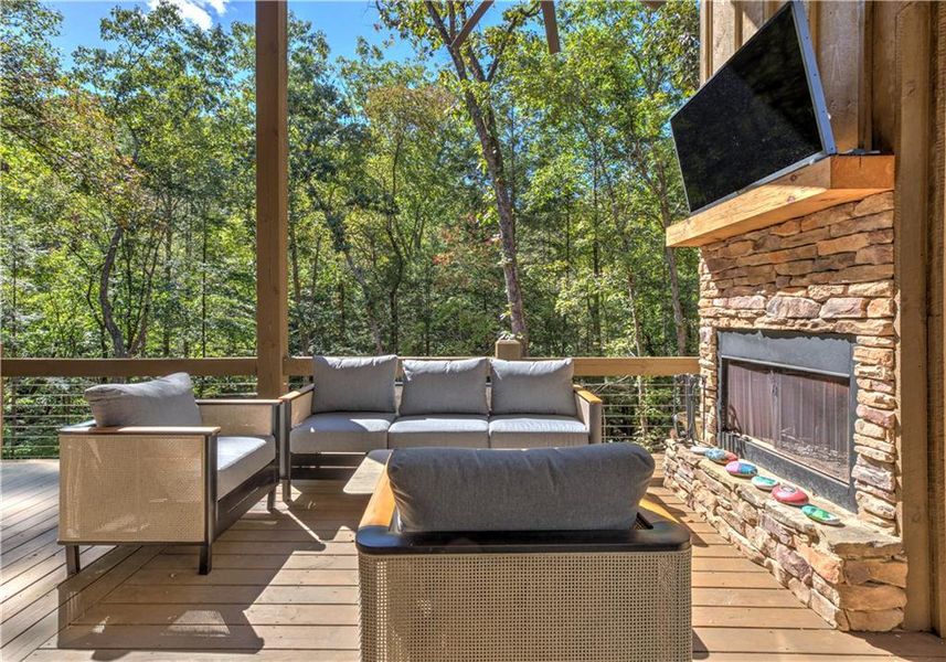 Exterior details and patio area of a home in , Cherry Log (Image 27). Exterior details and patio area of a home in , Cherry Log (Image 27).
