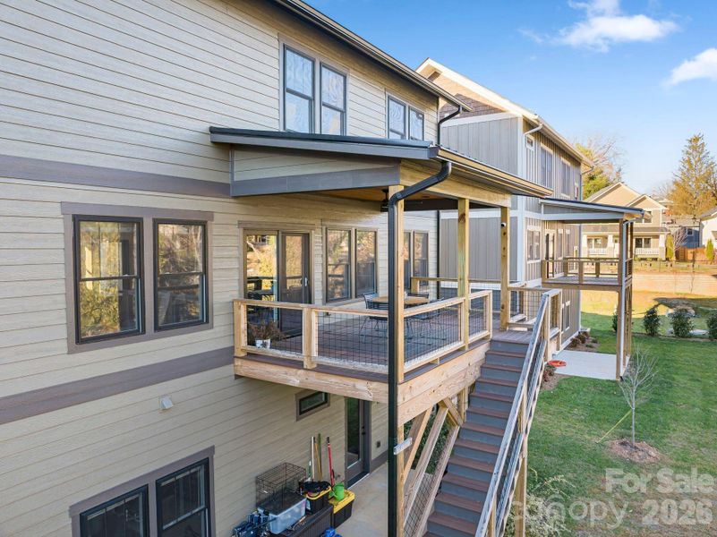 Exterior details and patio area of a home in , Asheville (Image 29).