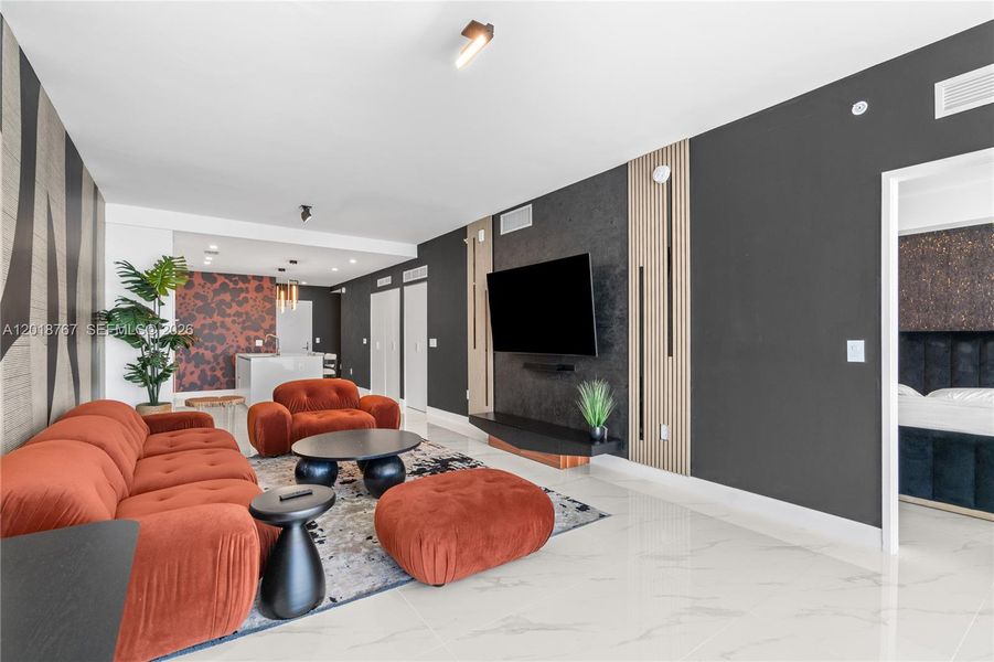 Furnished interior view inside a new home in , Miami (Image 9).