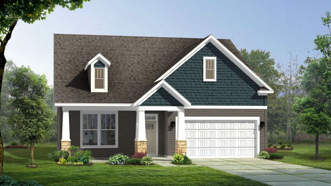 Representative exterior photo of a completed home built from the Cooper 3 by DRB Homes in Walnut Ridge, Inman, SC (Image 20). Representative exterior photo of a completed home built from the Cooper 3 by DRB Homes in Walnut Ridge, Inman, SC (Image 20).