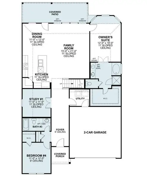 2D floor plan layout of this home in Sorella, Tomball, TX (Image 6).