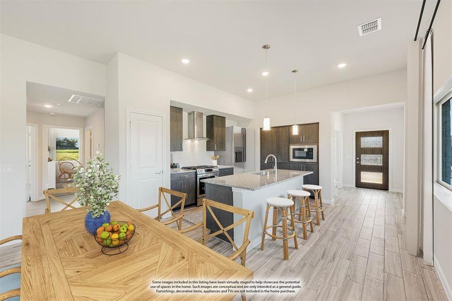 Furnished interior view inside a new home in Bear Creek Elements, Lavon (Image 9).