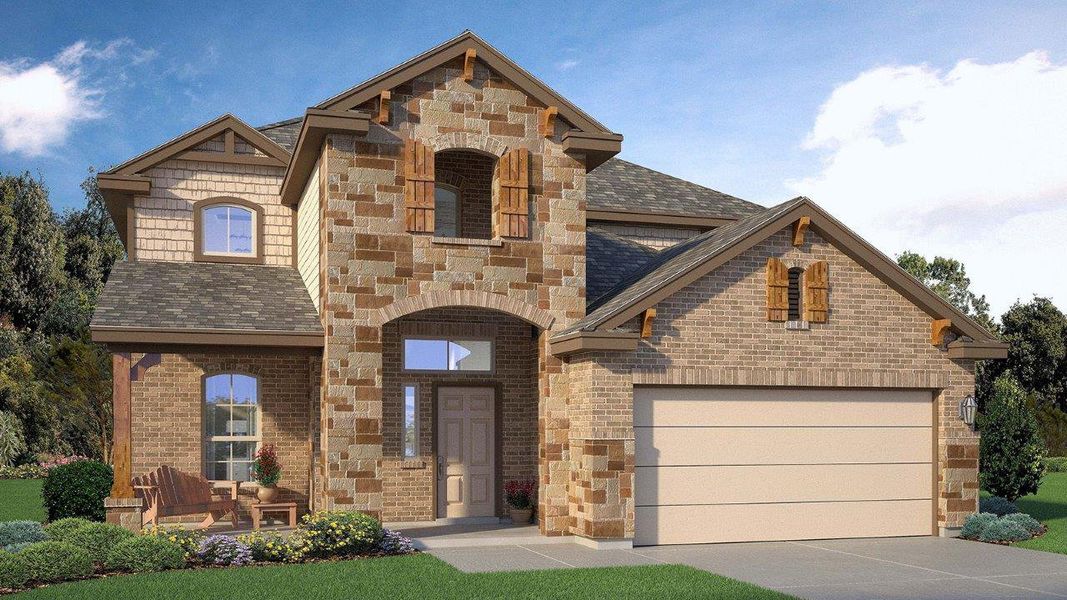 Representative exterior photo of a completed home built from the Sonoma by D.R. Horton in Saddle Creek, Waco, TX (Image 2).