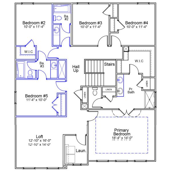 2D floor plan layout of this home in Citadel Point at Southbridge, Sneads Ferry, NC (Image 3).