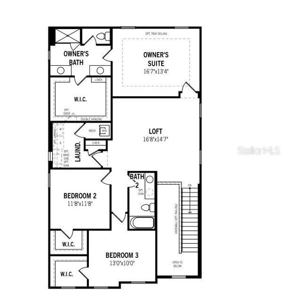2D floor plan layout of this home in Crosswind Ranch, Parrish, FL (Image 2).