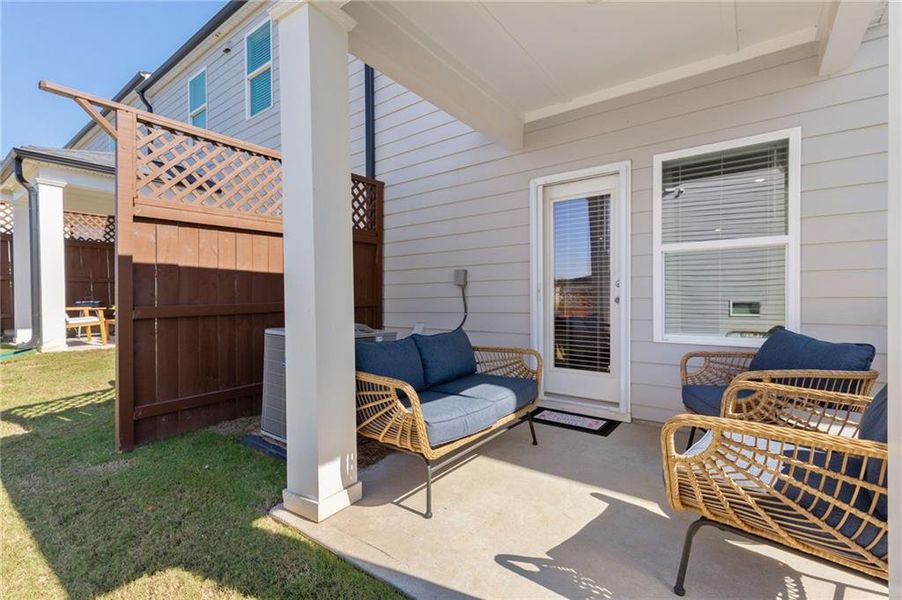 Exterior details and patio area of a home in Willowcrest Townhomes, Mableton (Image 27).