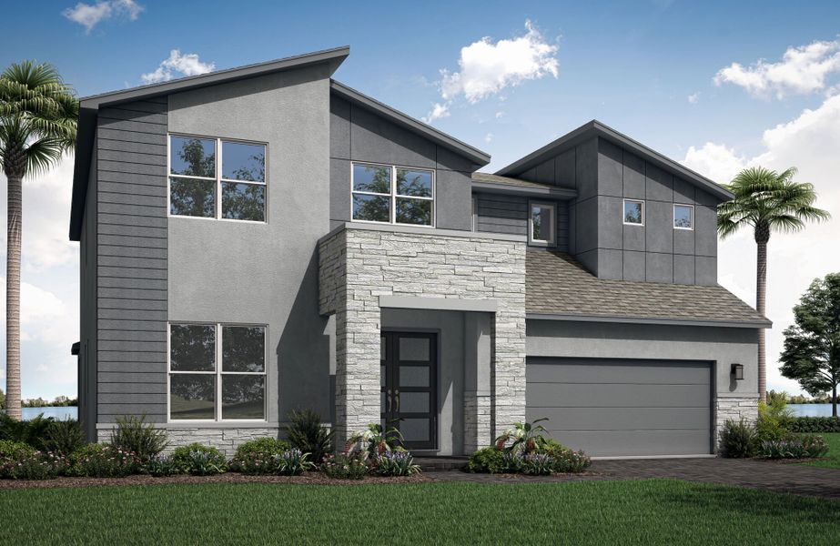 Front exterior of a new home in Tradition, Port St. Lucie, FL, highlighting curb appeal (Image 1). Front exterior of a new home in Tradition, Port St. Lucie, FL, highlighting curb appeal (Image 1).