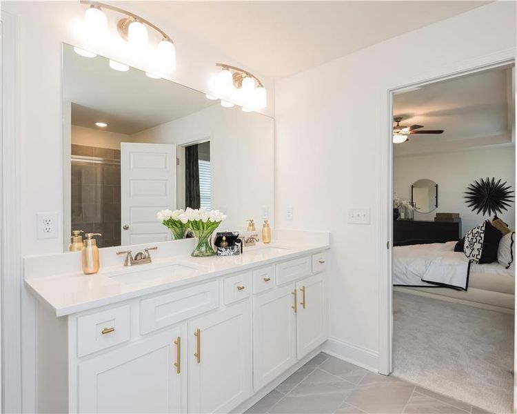 Furnished interior view inside a new home in Clark Farms, Flowery Branch (Image 19). Furnished interior view inside a new home in Clark Farms, Flowery Branch (Image 19).