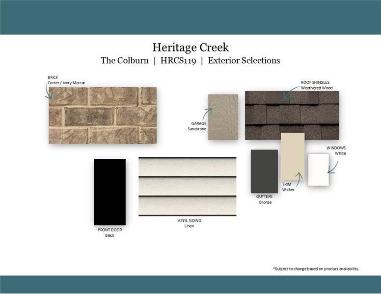Sample of building materials used in homes in Heritage Creek, Nashville (Image 47).