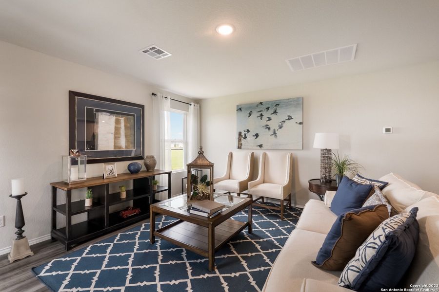 Furnished interior view inside a new home in Navarro Ranch: Cottage Collection, Seguin (Image 12). Furnished interior view inside a new home in Navarro Ranch: Cottage Collection, Seguin (Image 12).