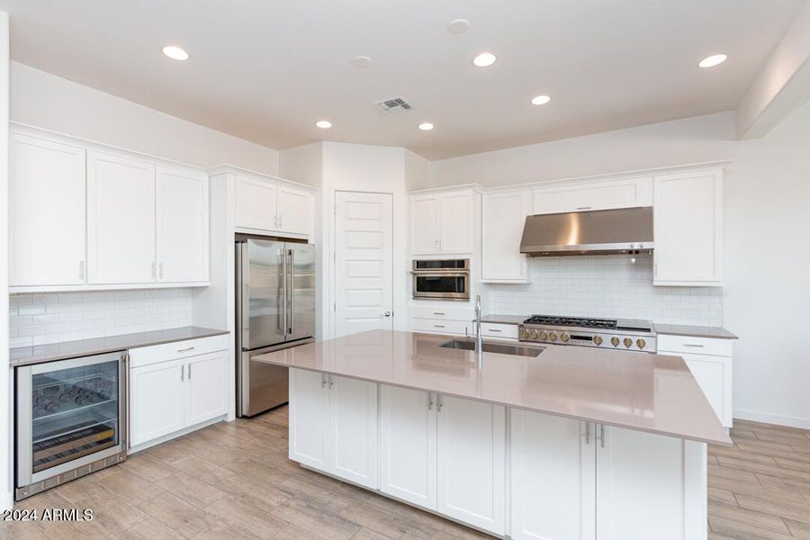 Kitchen Island, Pantry, Wine Cooler