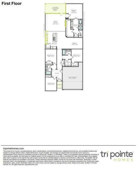 2D floor plan layout of this home in Woodson’s Reserve, Spring, TX (Image 3).
