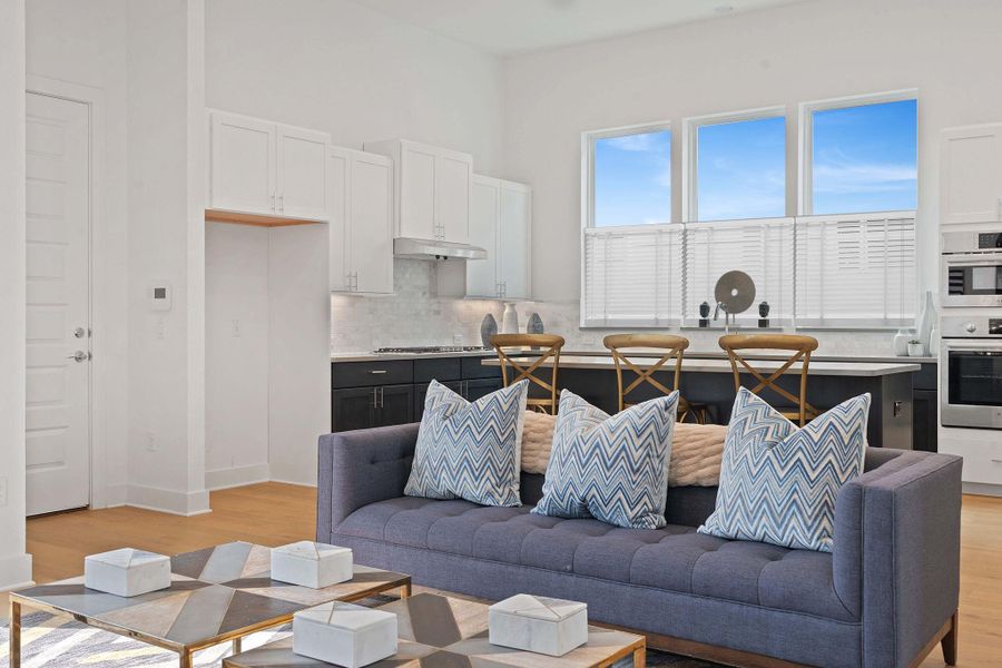 Furnished interior view inside a new home in Agave, Austin (Image 8). Furnished interior view inside a new home in Agave, Austin (Image 8).