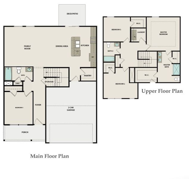 2D floor plan layout of this home in Harmon Hill Estates, Hopkins, SC (Image 4).