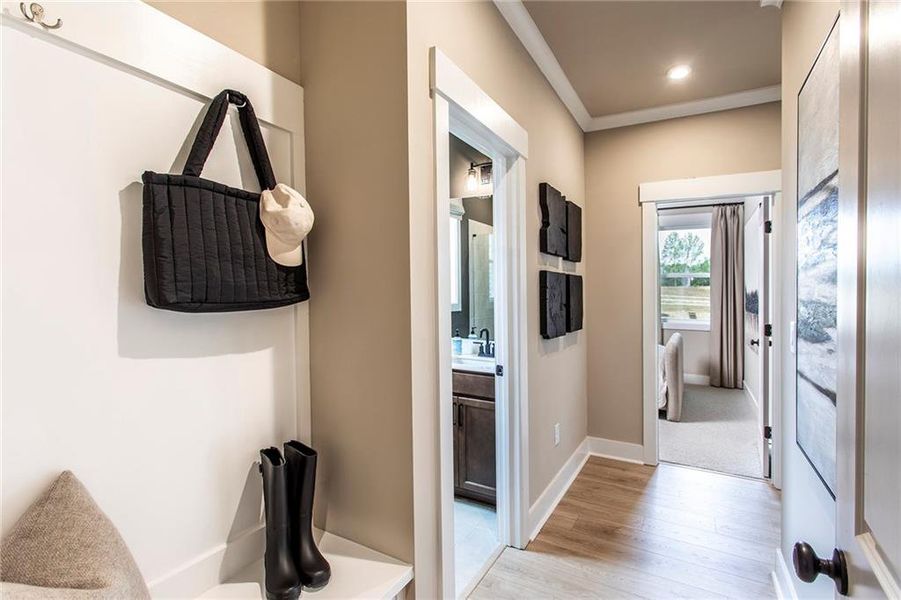 Furnished interior view inside a new home in Easton Walk, Lawrenceville (Image 28). Furnished interior view inside a new home in Easton Walk, Lawrenceville (Image 28).