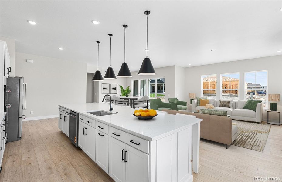 Furnished interior view inside a new home in Hilltop at Inspiration, Aurora (Image 9).