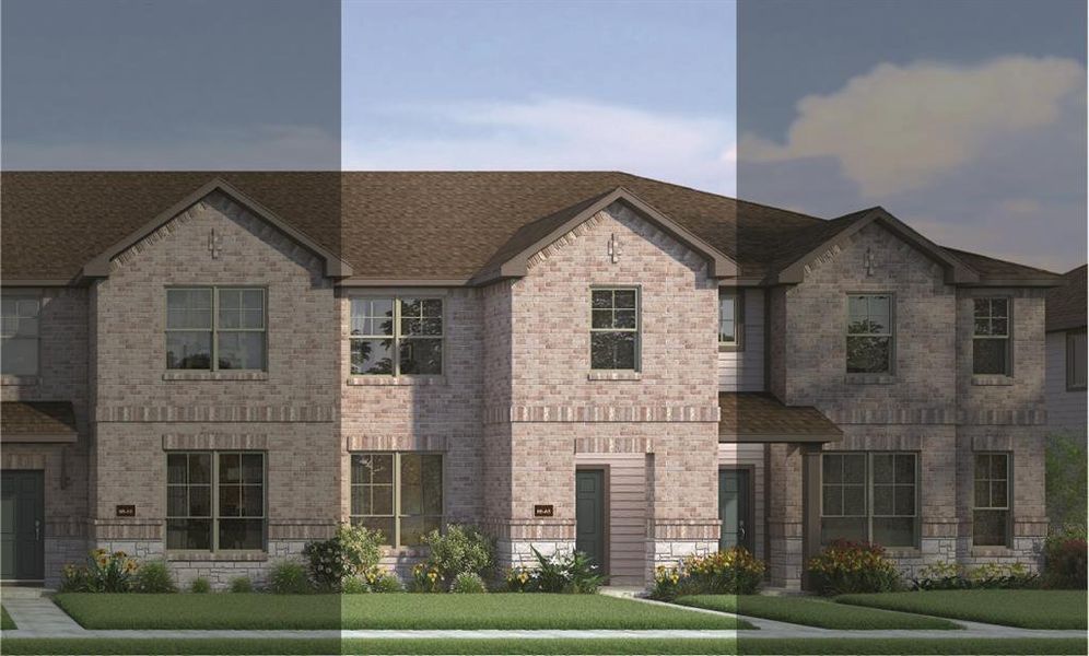 Houston with Elevation 6B Stone Exterior 2023 Townhomes