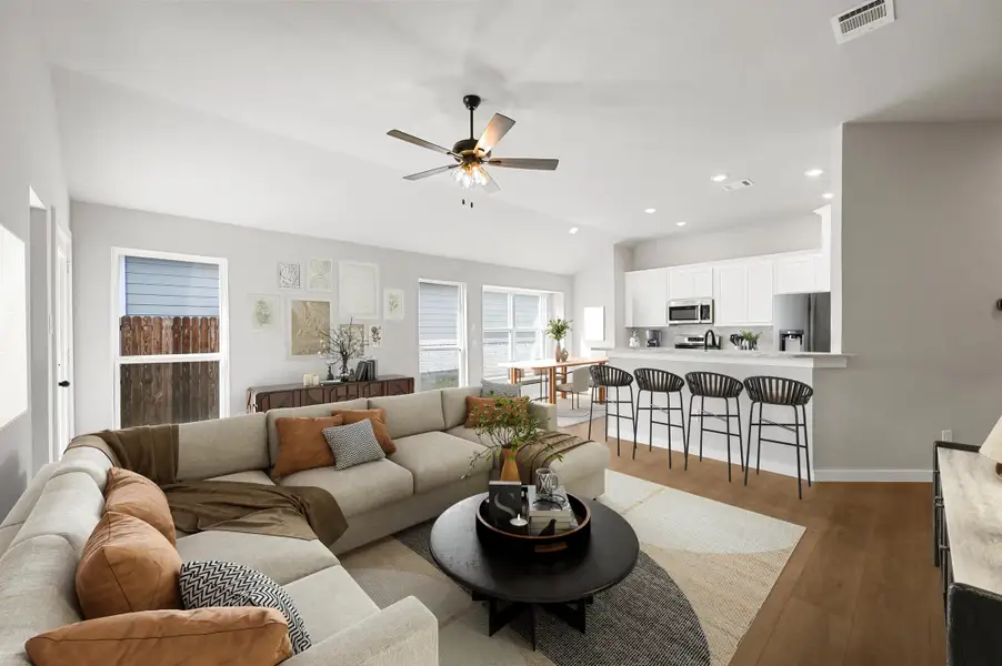 Representative furnished interior of a home built from the Hanover by Cheldan Homes in Sunset Ridge, Keene (Image 8). Representative furnished interior of a home built from the Hanover by Cheldan Homes in Sunset Ridge, Keene (Image 8).