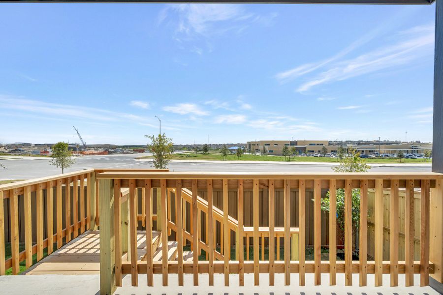 Exterior details and patio area of a home in Mayfair - Select Garden Series, New Braunfels (Image 3). Exterior details and patio area of a home in Mayfair - Select Garden Series, New Braunfels (Image 3).