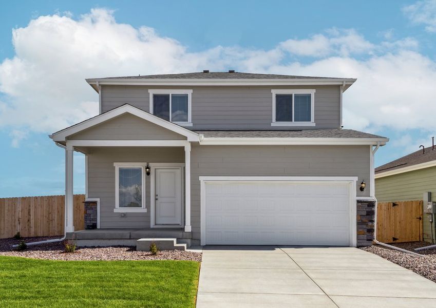 The Laramie is a beautiful two story home with siding.