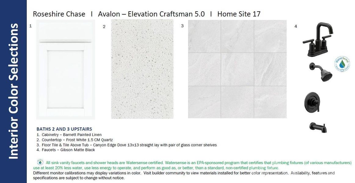 BATH TWO & BATH THREE (UPPER LEVEL) - Different monitor calibration may display variations in color