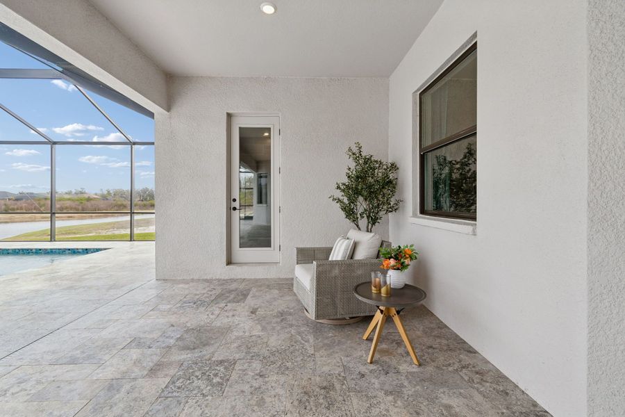 Exterior details and patio area of a home in River Preserve Estates, Parrish (Image 41).