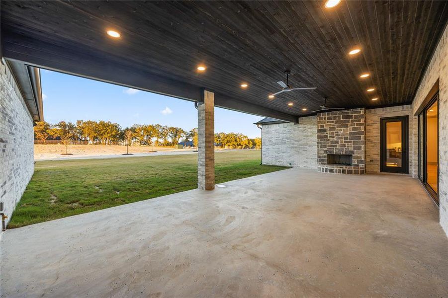 View of patio / terrace featuring ceiling fan View of patio / terrace featuring ceiling fan