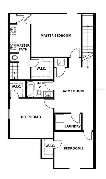 2D floor plan layout of this home in Noah Estates at Tuscany Preserve, Poinciana, FL (Image 3).
