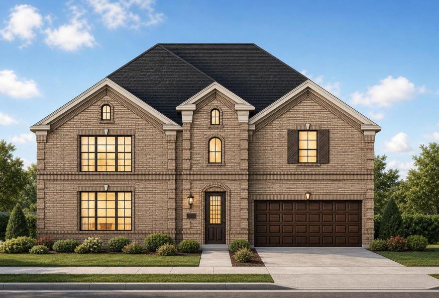 Representative exterior photo of a completed home built from the Grand Silverwood by Grand Homes in Monterra, Fate, TX (Image 24).