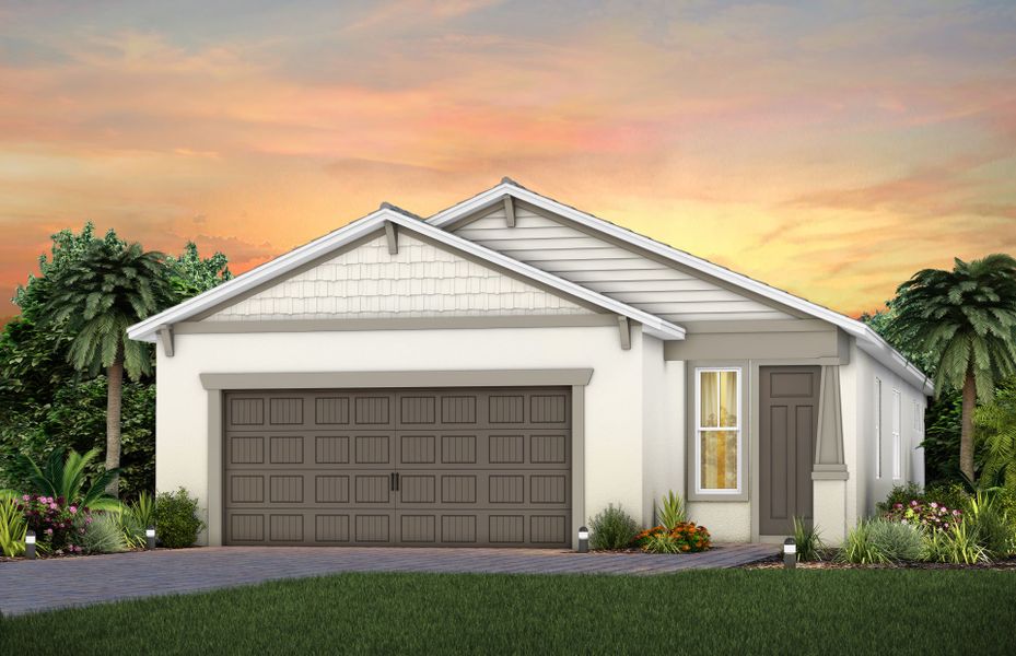 Representative exterior photo of a completed home built from the Hallmark by DiVosta in BeachWalk by Manasota Key, Englewood, FL (Image 19).