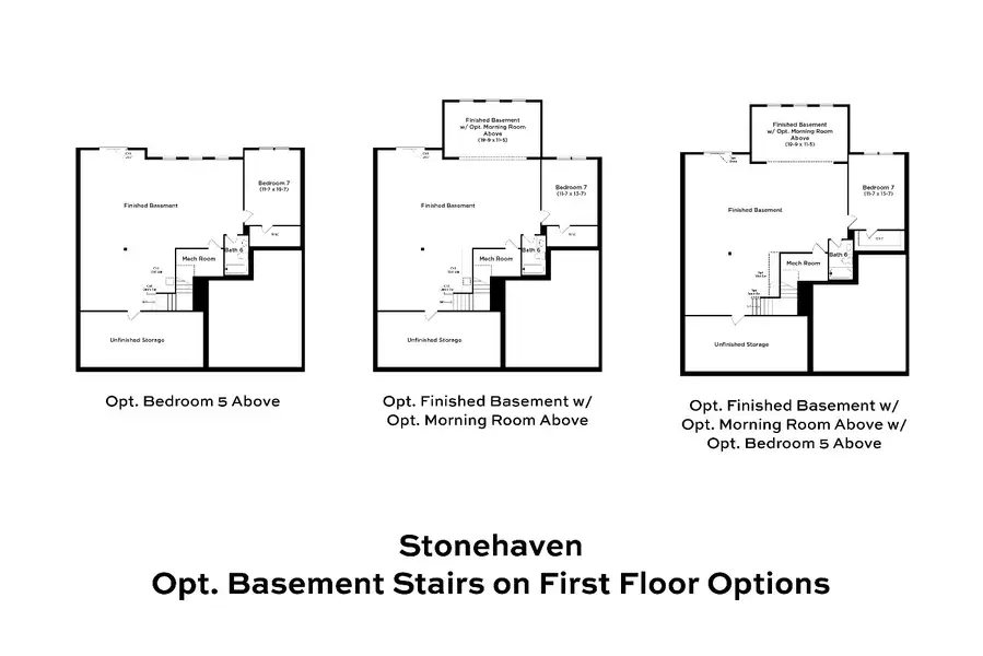2D floor plan layout for the Stonehaven by DRB Homes in Sanctuary at Panther Creek, Durham, NC (Image 4).