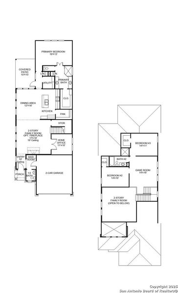 2D floor plan layout of this home in Stillwater Ranch 40', San Antonio, TX (Image 2).