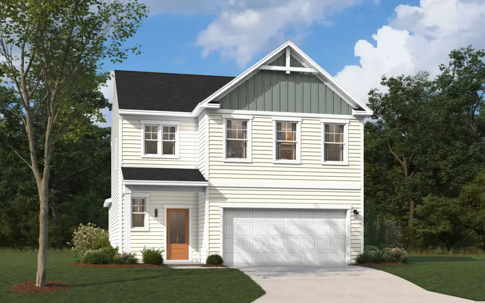 Representative exterior photo of a completed home built from the The Rainey by Stanley Martin Homes in Bell Meadows, Winnabow, NC (Image 41). Representative exterior photo of a completed home built from the The Rainey by Stanley Martin Homes in Bell Meadows, Winnabow, NC (Image 41).