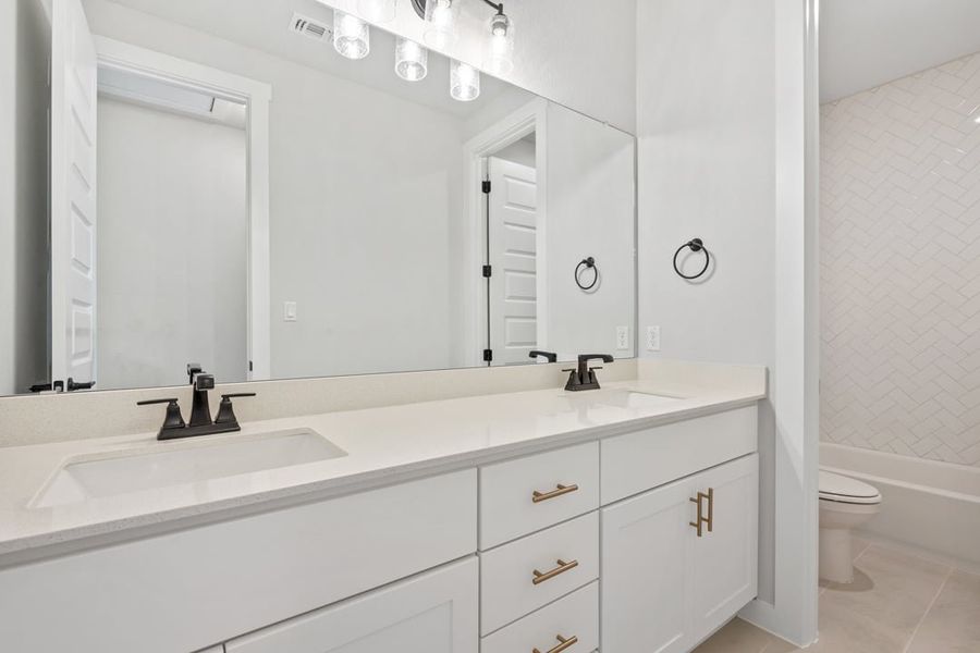 Furnished interior view inside a new home in Terrace Collection at Lariat, Liberty Hill (Image 16).