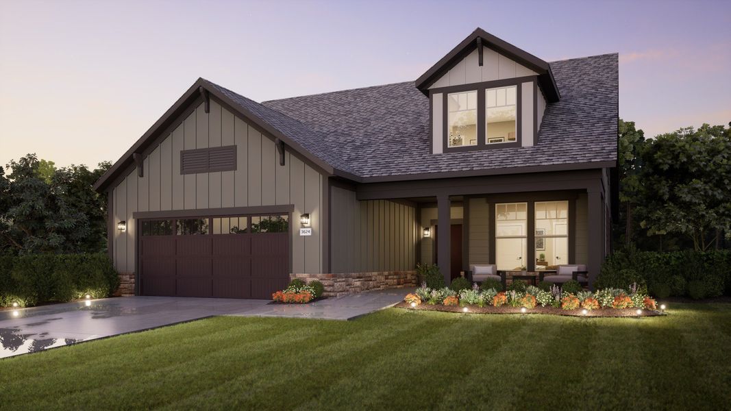 Representative exterior photo of a completed home built from the Torino by Epcon Communities in The Courtyards at Oak Grove, Durham, NC (Image 15).