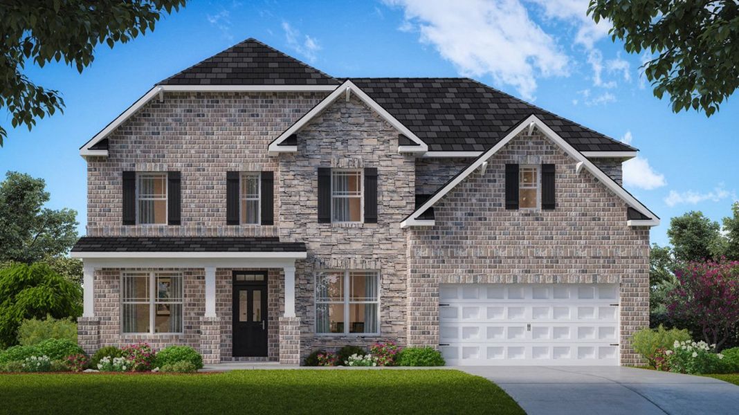 Representative exterior photo of a completed home built from the Savannah by D.R. Horton in Evergreen Crossing, Locust Grove, GA (Image 22).